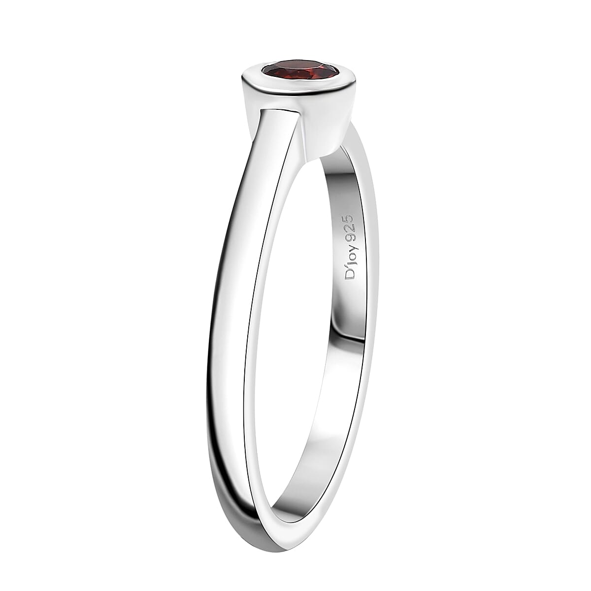 D'Joy Poke Free Mozambique Garnet 0.35 ctw Solitaire Ring in Rhodium Over Sterling Silver (Size 10.0) image number 3