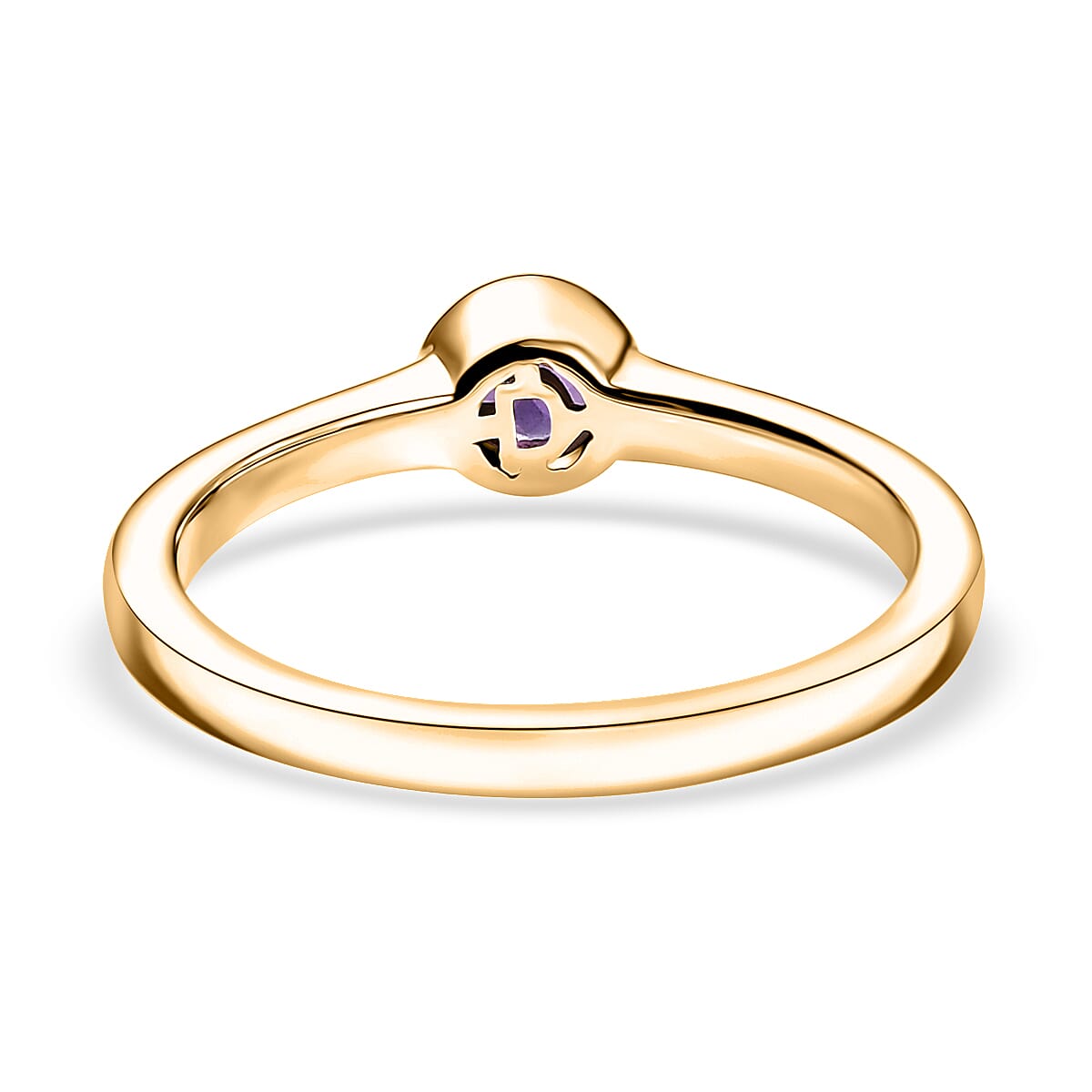 D'Joy Poke Free African Amethyst 0.25 ctw Solitaire Ring in 18K Vermeil Yellow Gold Over Sterling Silver (Size 10.0) image number 4
