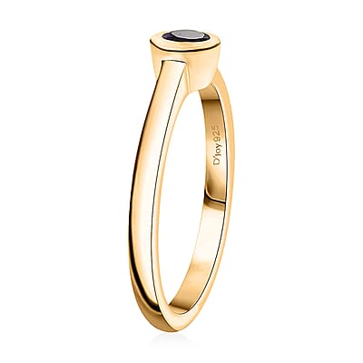 D'Joy Poke Free African Amethyst 0.25 ctw Solitaire Ring in 18K Vermeil Yellow Gold Over Sterling Silver (Size 10.0)