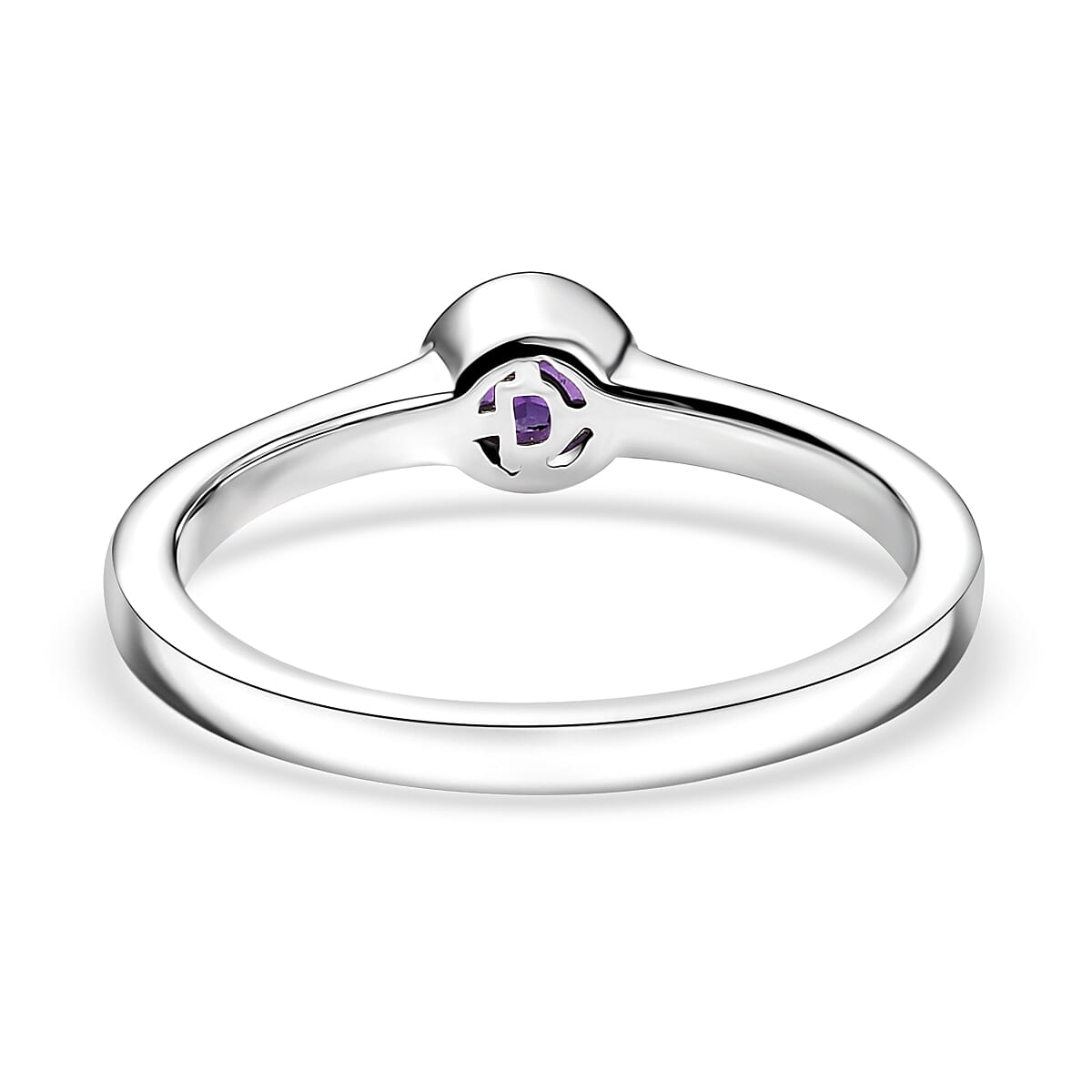 D'Joy Poke Free African Amethyst 0.25 ctw Solitaire Ring in Rhodium Over Sterling Silver (Size 9.0) image number 4