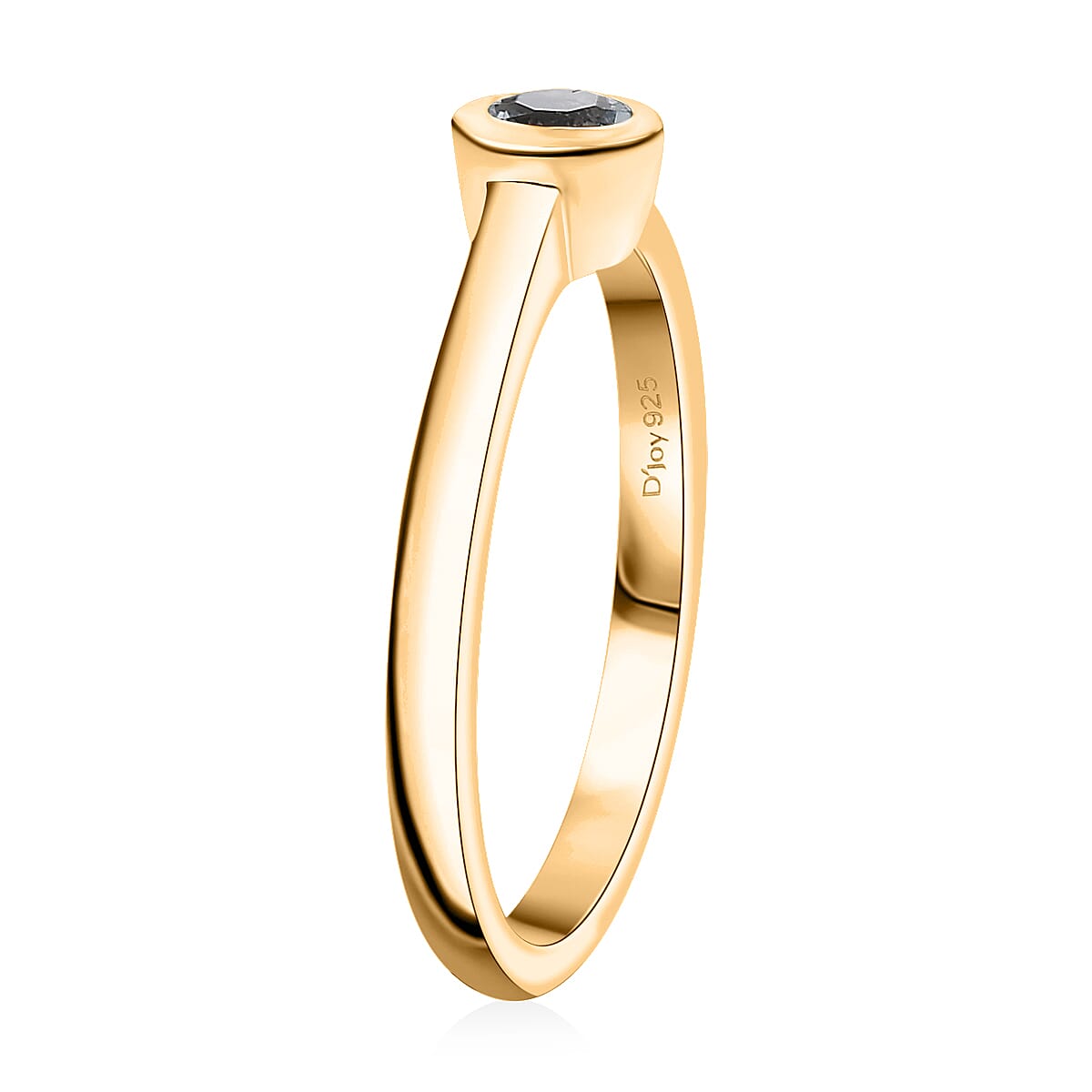 D'Joy Poke Free Premium Mangoro Aquamarine 0.25 ctw Solitaire Ring in 18K Vermeil Yellow Gold Over Sterling Silver (Size 6.0) image number 3