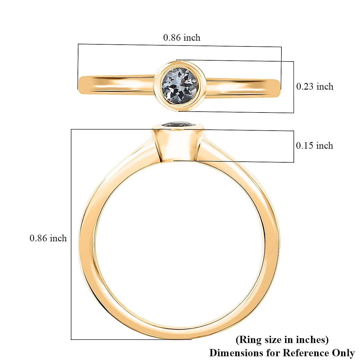 D'Joy Poke Free Premium Mangoro Aquamarine 0.25 ctw Solitaire Ring in 18K Vermeil Yellow Gold Over Sterling Silver (Size 6.0) image number 5