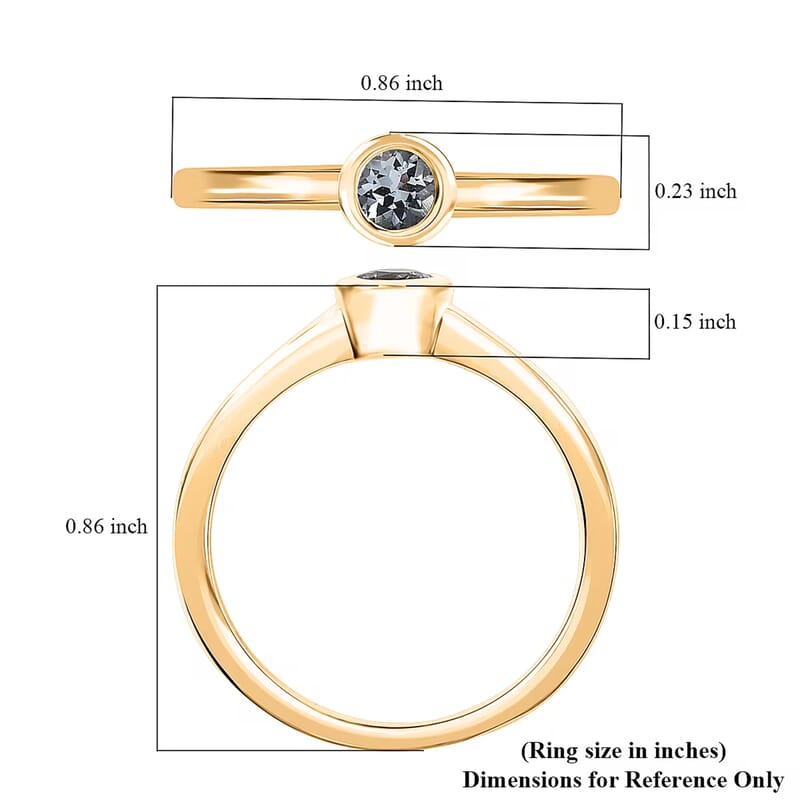 D'Joy Mangoro Aquamarine Solitaire Ring in 18K Vermeil YG Over Sterling Silver 0.25 ctw (Size 6.0)