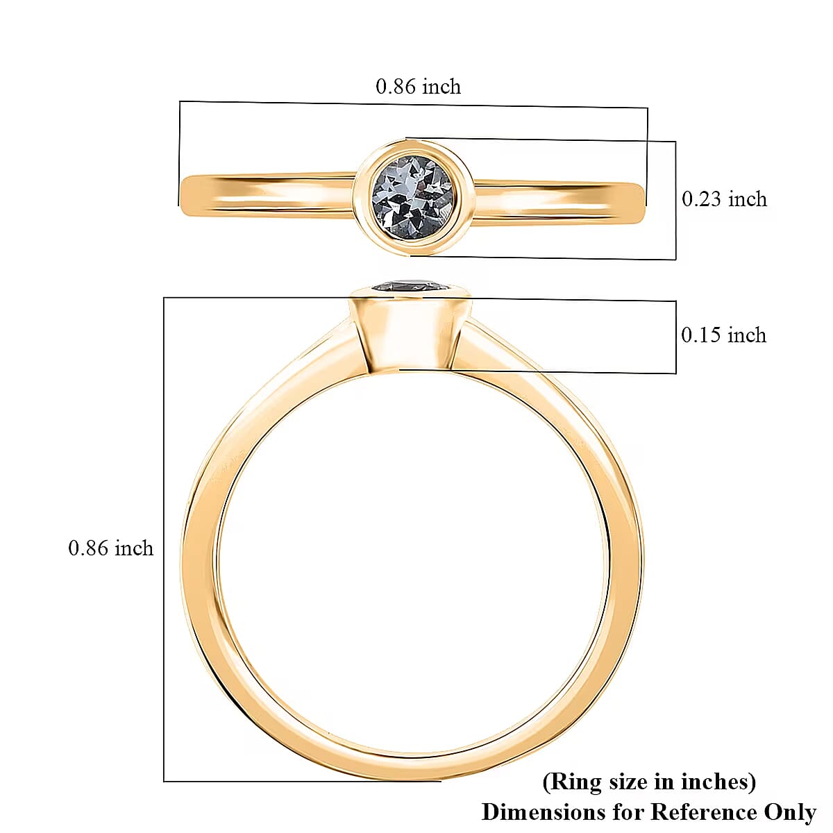 D'Joy Poke Free Premium Mangoro Aquamarine 0.25 ctw Solitaire Ring in 18K Vermeil Yellow Gold Over Sterling Silver (Size 8.0) image number 6