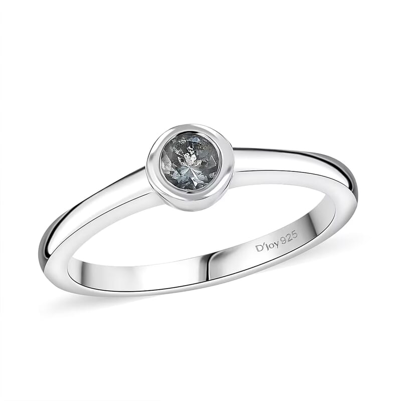 D'Joy Poke Free Premium Mangoro Aquamarine 0.25 ctw Solitaire Ring in Rhodium Over Sterling Silver (Size 10.0)