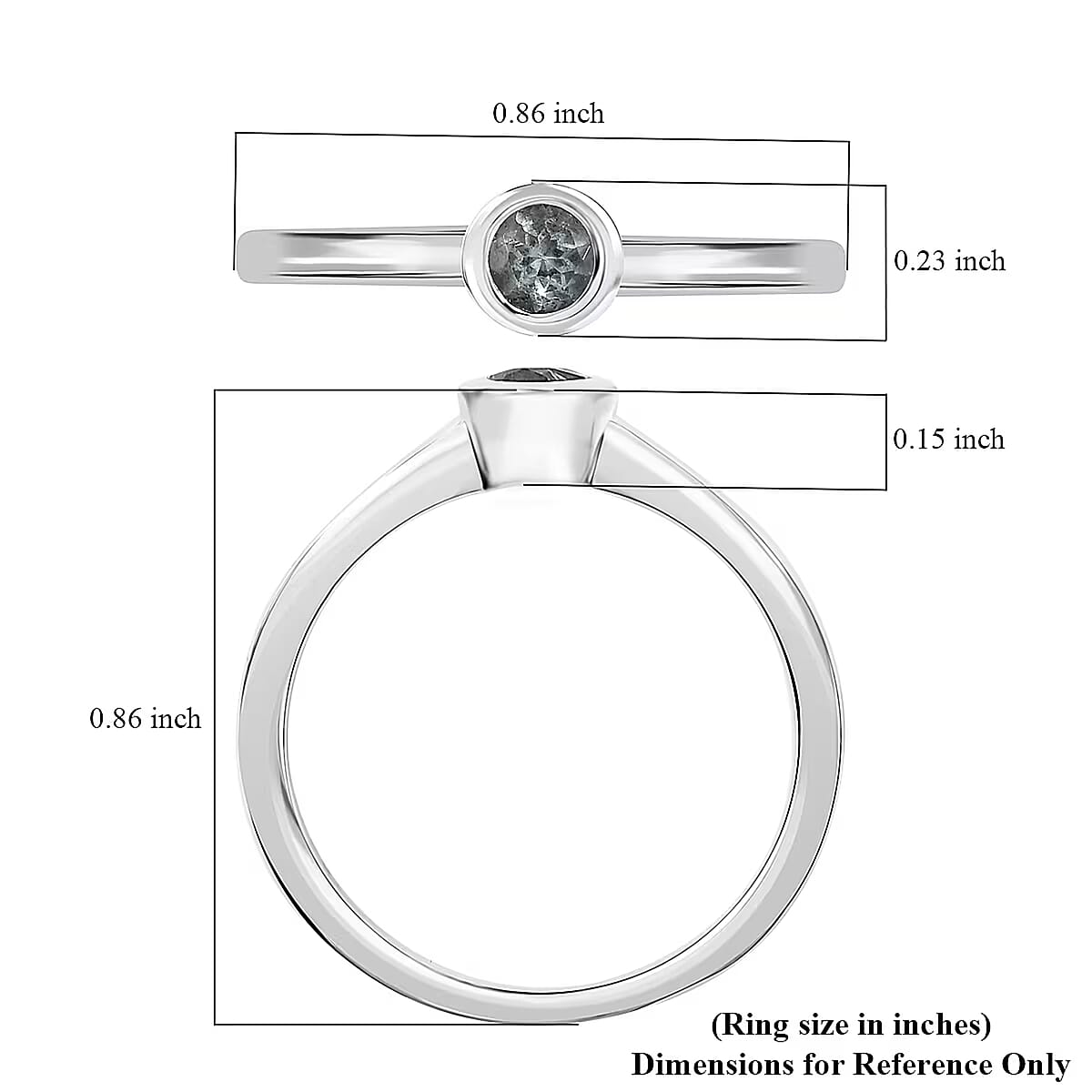 D'Joy Poke Free Premium Mangoro Aquamarine 0.25 ctw Solitaire Ring in Rhodium Over Sterling Silver (Size 6.0) image number 6