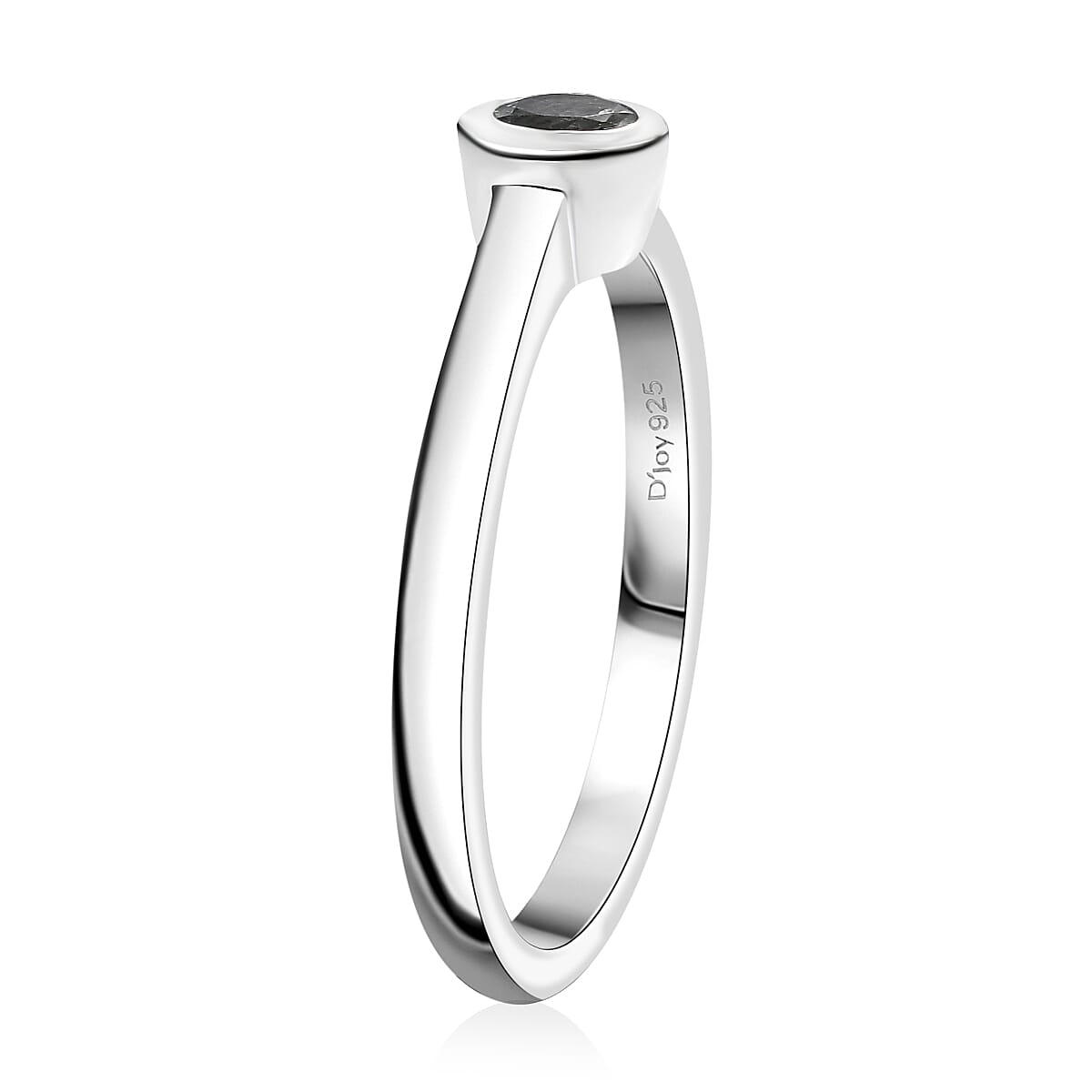 D'Joy Poke Free Premium Mangoro Aquamarine 0.25 ctw Solitaire Ring in Rhodium Over Sterling Silver (Size 8.0) image number 3