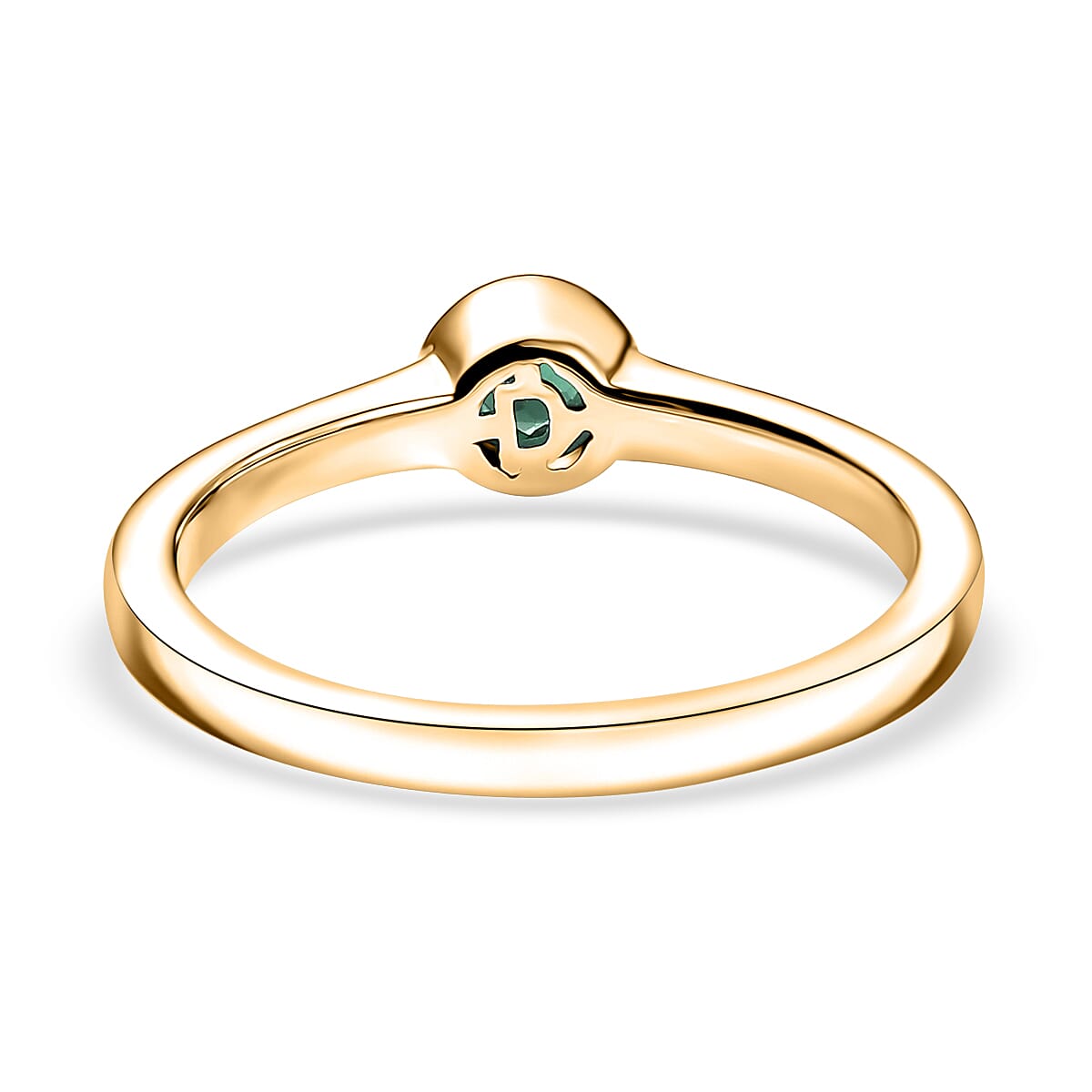 D'Joy Poke Free Kagem Zambian Emerald 0.25 ctw Solitaire Ring in 18K Vermeil Yellow Gold Over Sterling Silver (Size 10.0) image number 4