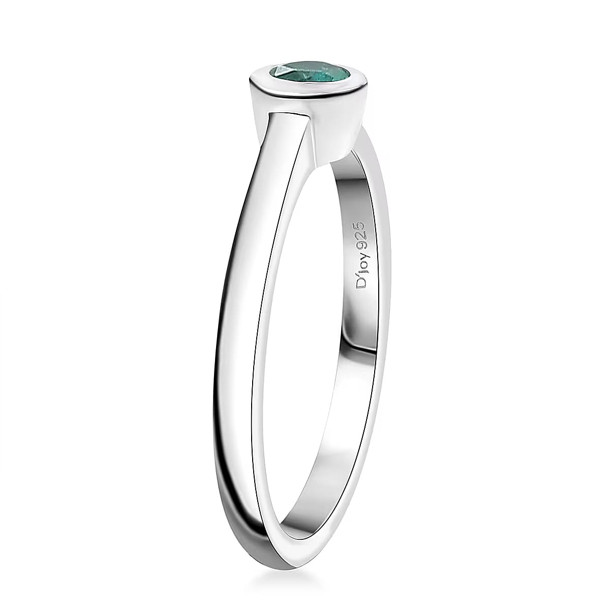 D'Joy Poke Free Kagem Zambian Emerald 0.25 ctw Solitaire Ring in Rhodium Over Sterling Silver (Size 10.0) image number 7