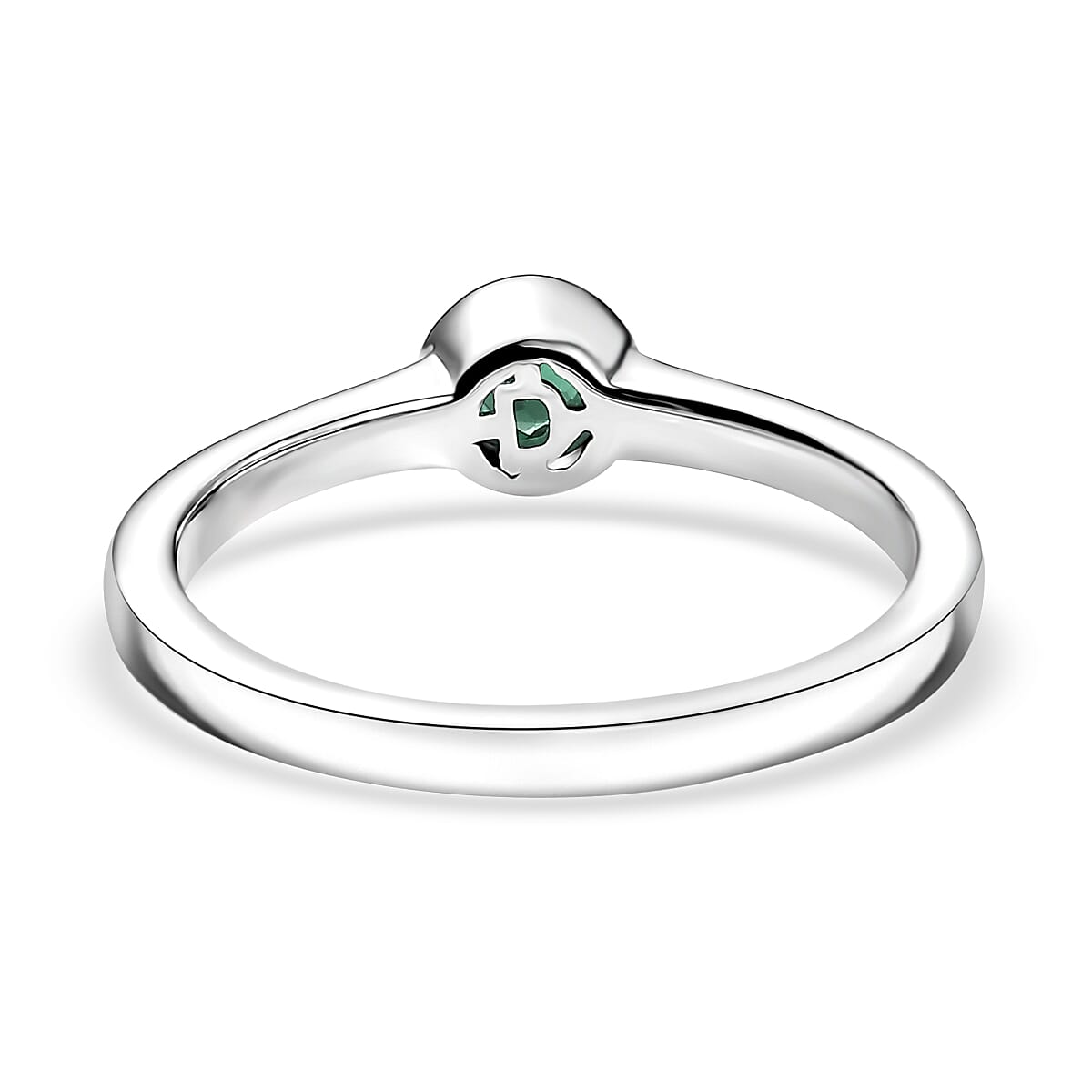 D'Joy Poke Free Kagem Zambian Emerald 0.25 ctw Solitaire Ring in Rhodium Over Sterling Silver (Size 7.0) image number 4