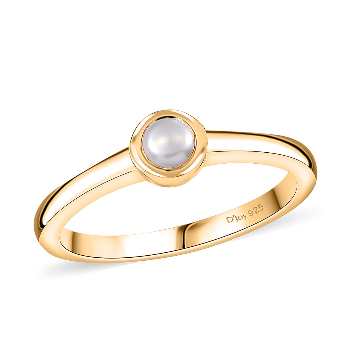 D'Joy Poke Free Freshwater Pearl Solitaire Ring in 18K Vermeil Yellow Gold Over Sterling Silver (Size 10.0) image number 0