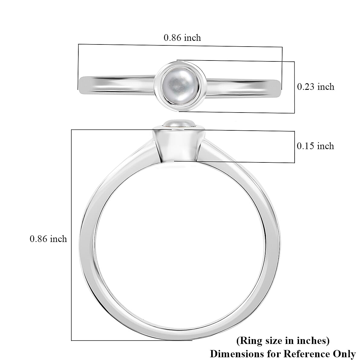 D'Joy Poke Free Freshwater Pearl Solitaire Ring in Rhodium Over Sterling Silver (Size 6.0) image number 5