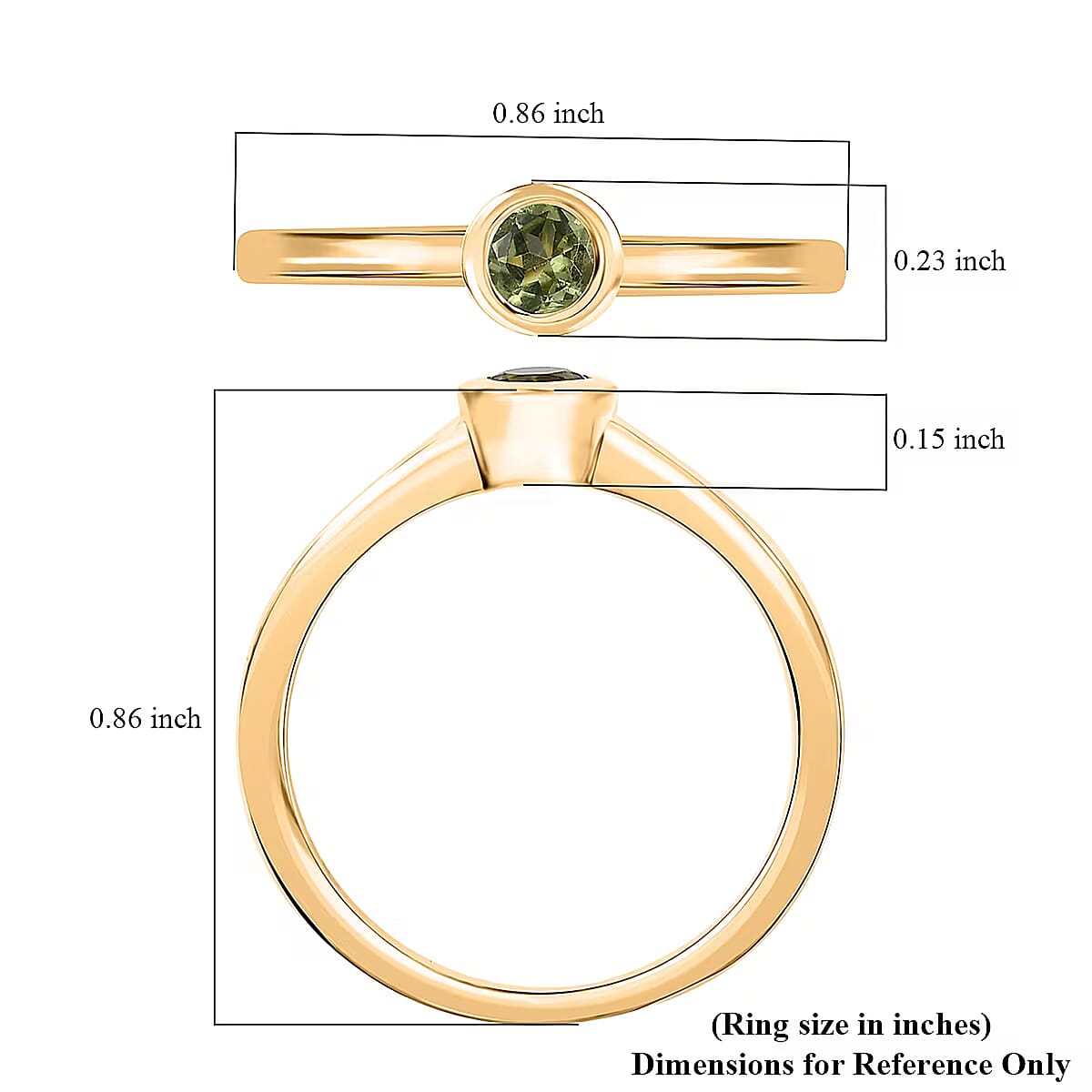 D'Joy Poke Free Hebei Peridot Solitaire Ring in 18K Vermeil YG Over Sterling Silver 0.30 ctw (Size 6.0) image number 6