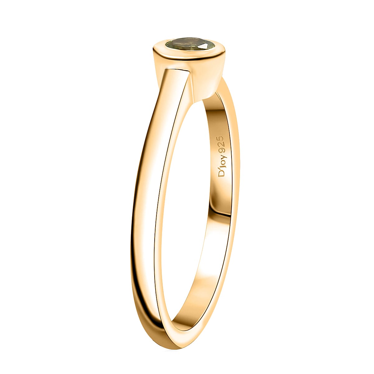 D'Joy Poke Free Peridot 0.30 ctw Solitaire Ring in 18K Vermeil Yellow Gold Over Sterling Silver (Size 8.0) image number 3