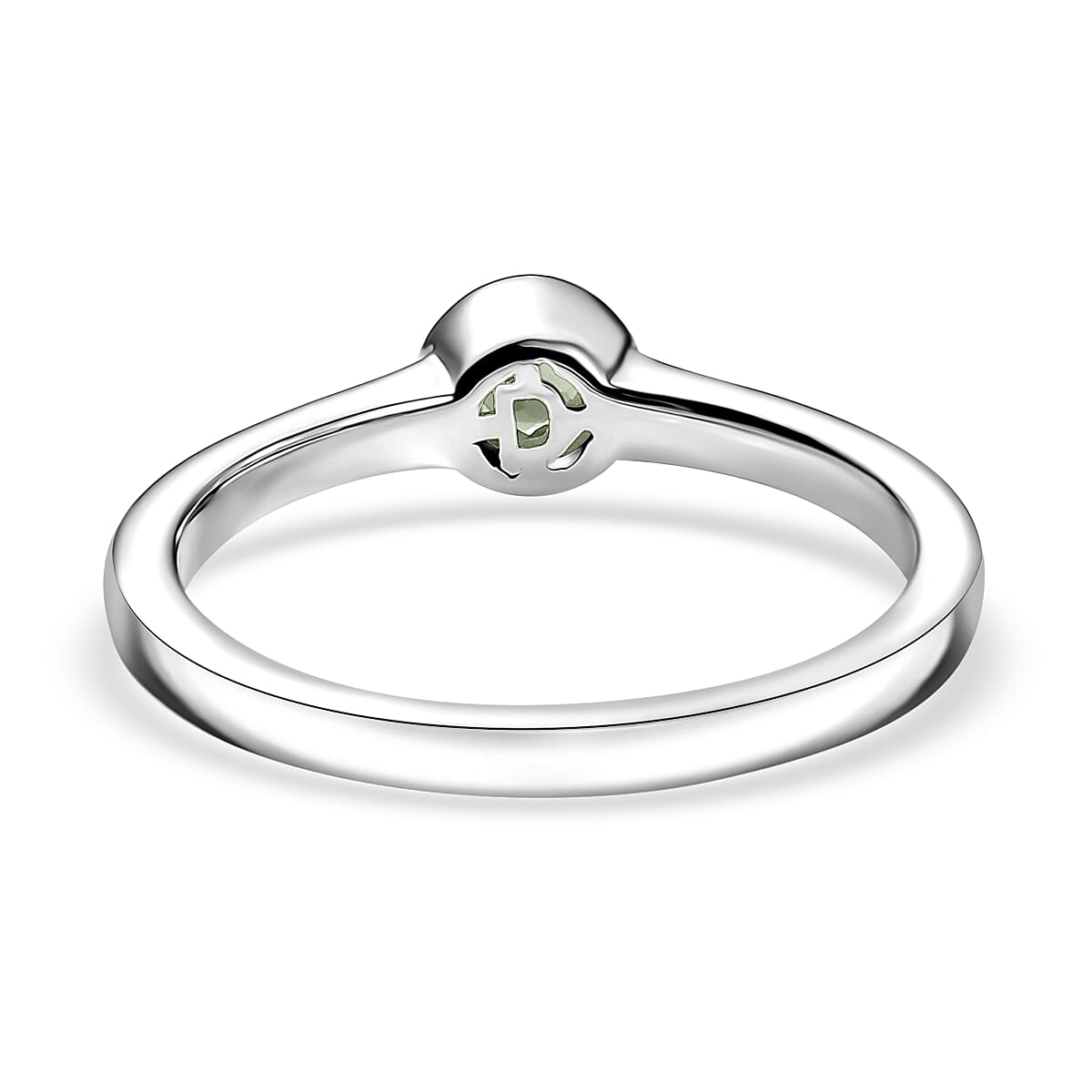D'Joy Poke Free Peridot 0.30 ctw Solitaire Ring in Rhodium Over Sterling Silver (Size 6.0) image number 4
