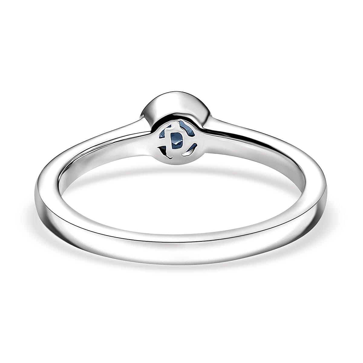 D'Joy Poke Free Ceylon Blue Sapphire 0.30 ctw Solitaire Ring in Rhodium Over Sterling Silver (Size 9.0) image number 4