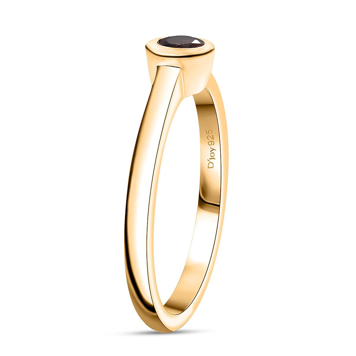 D'Joy Poke Free Pink Tourmaline 0.25 ctw Solitaire Ring in 18K Vermeil Yellow Gold Over Sterling Silver (Size 10.0) image number 3
