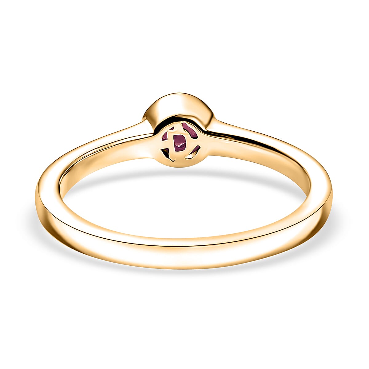 D'Joy Poke Free Pink Tourmaline 0.25 ctw Solitaire Ring in 18K Vermeil Yellow Gold Over Sterling Silver (Size 10.0) image number 4