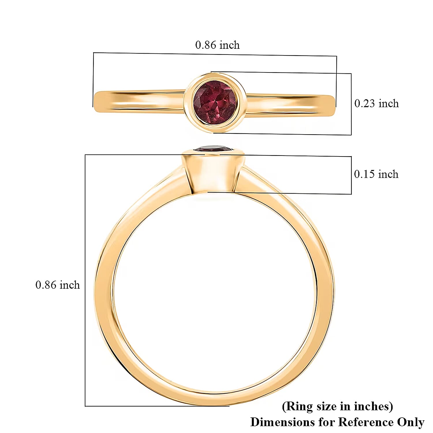 D'Joy Morro Redondo Pink Tourmaline Poke Free Solitaire Ring in 18K Vermeil YG Over Sterling Silver 0.25 ctw (Size 10.0)