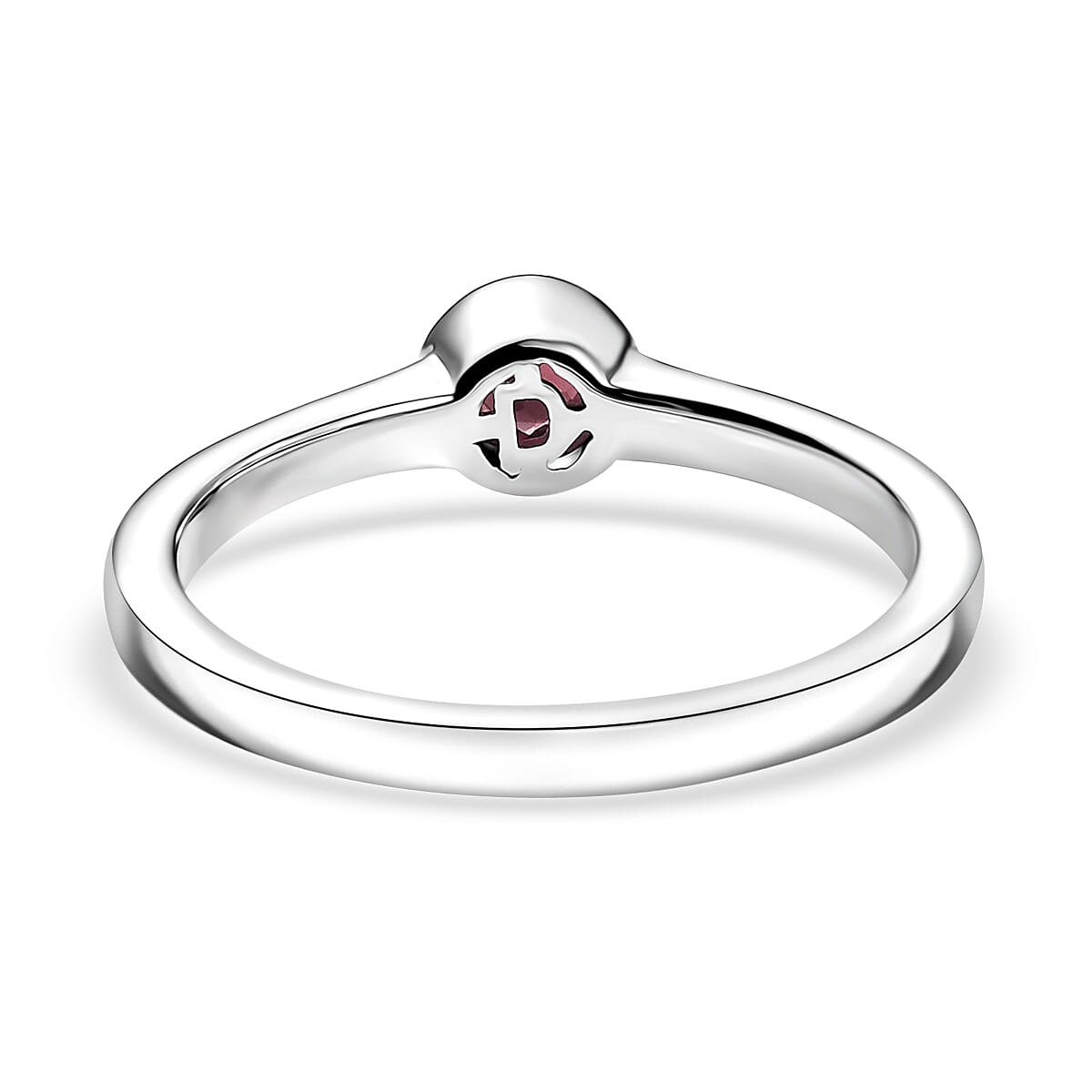 D'Joy Poke Free Pink Tourmaline 0.25 ctw Solitaire Ring in Rhodium Over Sterling Silver (Size 7.0) image number 4