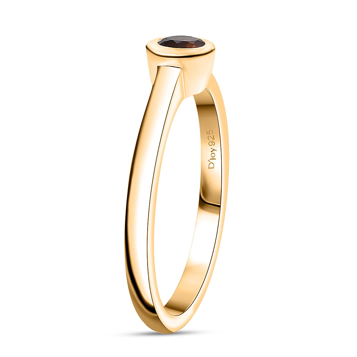 D'Joy Poke Free Santa Ana Madeira Citrine 0.25 ctw Solitaire Ring in 18K Vermeil Yellow Gold Over Sterling Silver (Size 10.0) image number 3