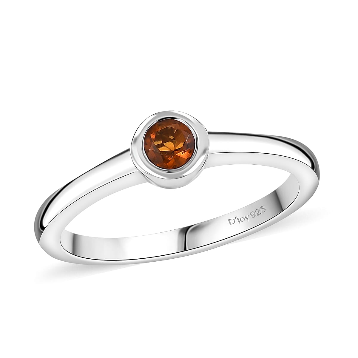 D'Joy Poke Free Santa Ana Madeira Citrine 0.25 ctw Solitaire Ring in Rhodium Over Sterling Silver (Size 8.0) image number 0