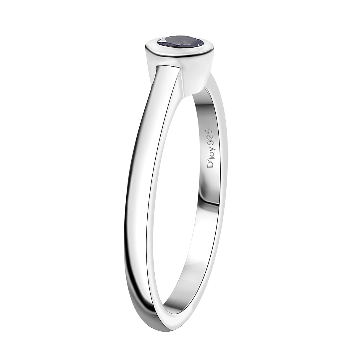 D'Joy Poke Free Tanzanite 0.25 ctw Solitaire Ring in Rhodium Over Sterling Silver (Size 9.0) image number 3