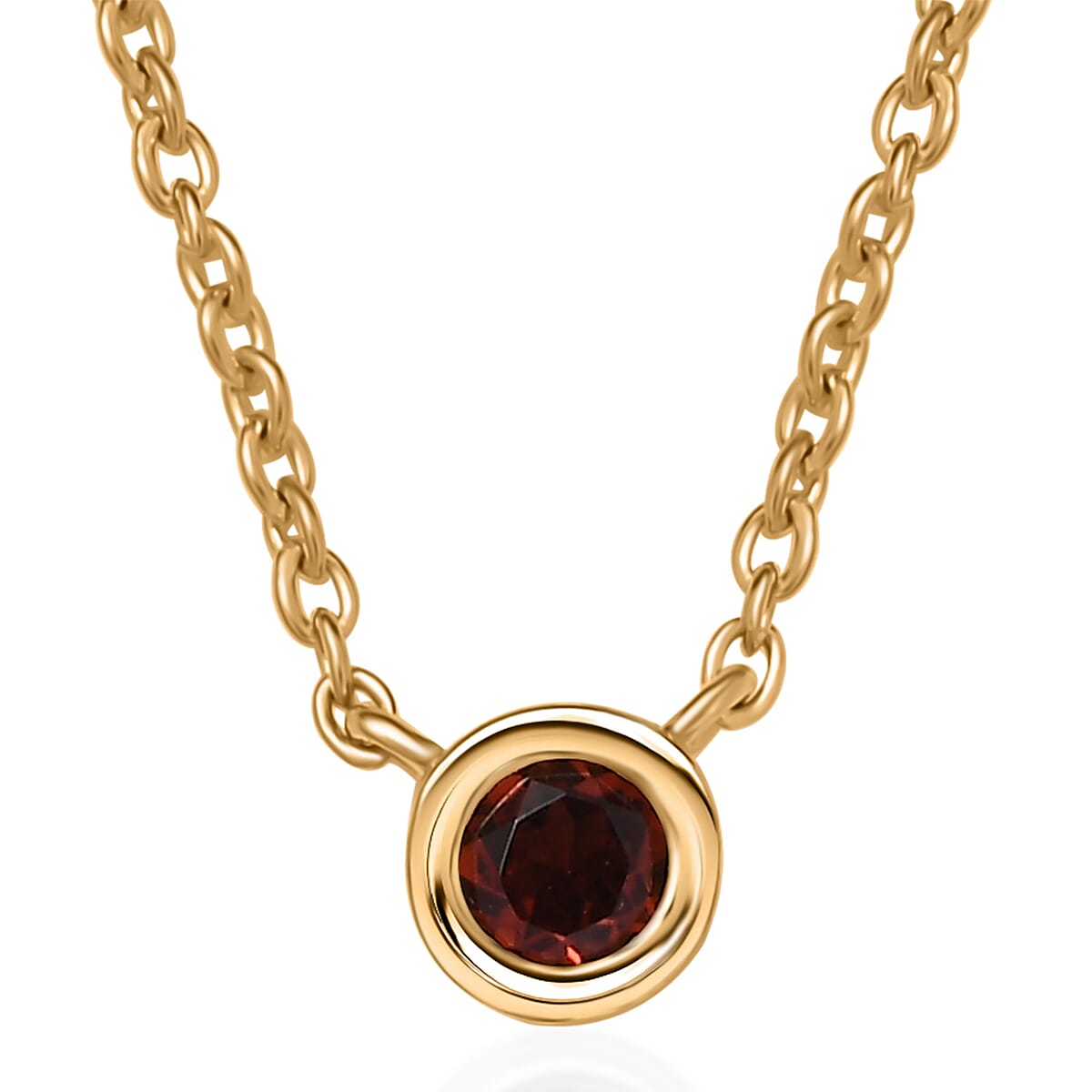 D'Joy Poke Free Mozambique Garnet 0.35 ctw Necklace 18 Inches in 18K Vermeil Yellow Gold Over Sterling Silver image number 0