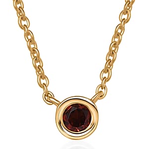 D'Joy Poke Free Mozambique Garnet 0.35 ctw Necklace 18 Inches in 18K Vermeil Yellow Gold Over Sterling Silver