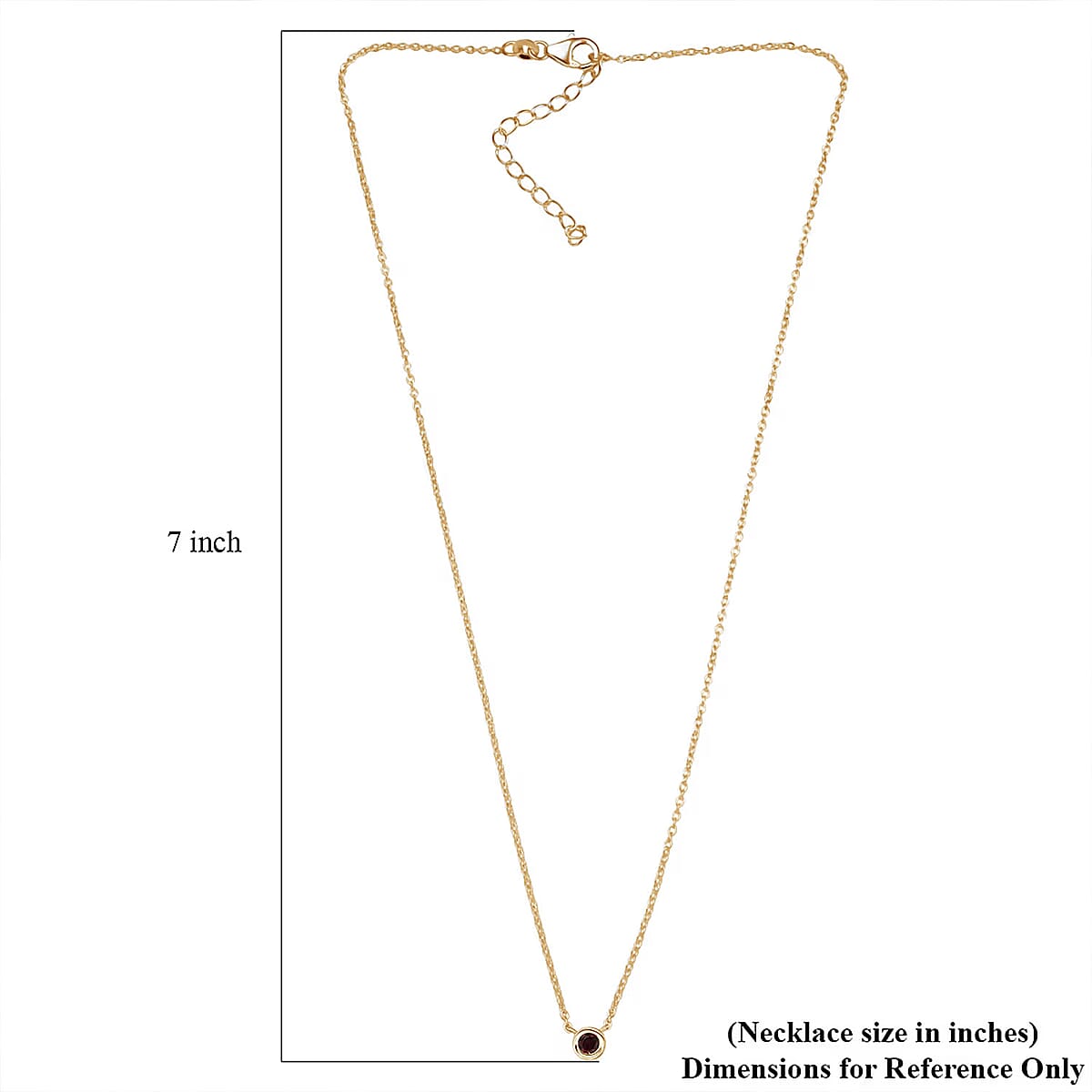 D'Joy Poke Free Mozambique Garnet 0.35 ctw Necklace 18 Inches in 18K Vermeil Yellow Gold Over Sterling Silver image number 5