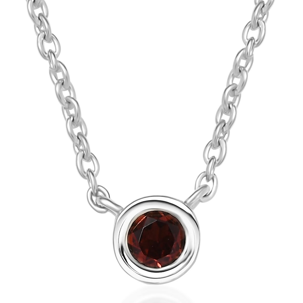 D'Joy Poke Free Mozambique Garnet 0.35 ctw Necklace 18 Inches in Rhodium Over Sterling Silver image number 0