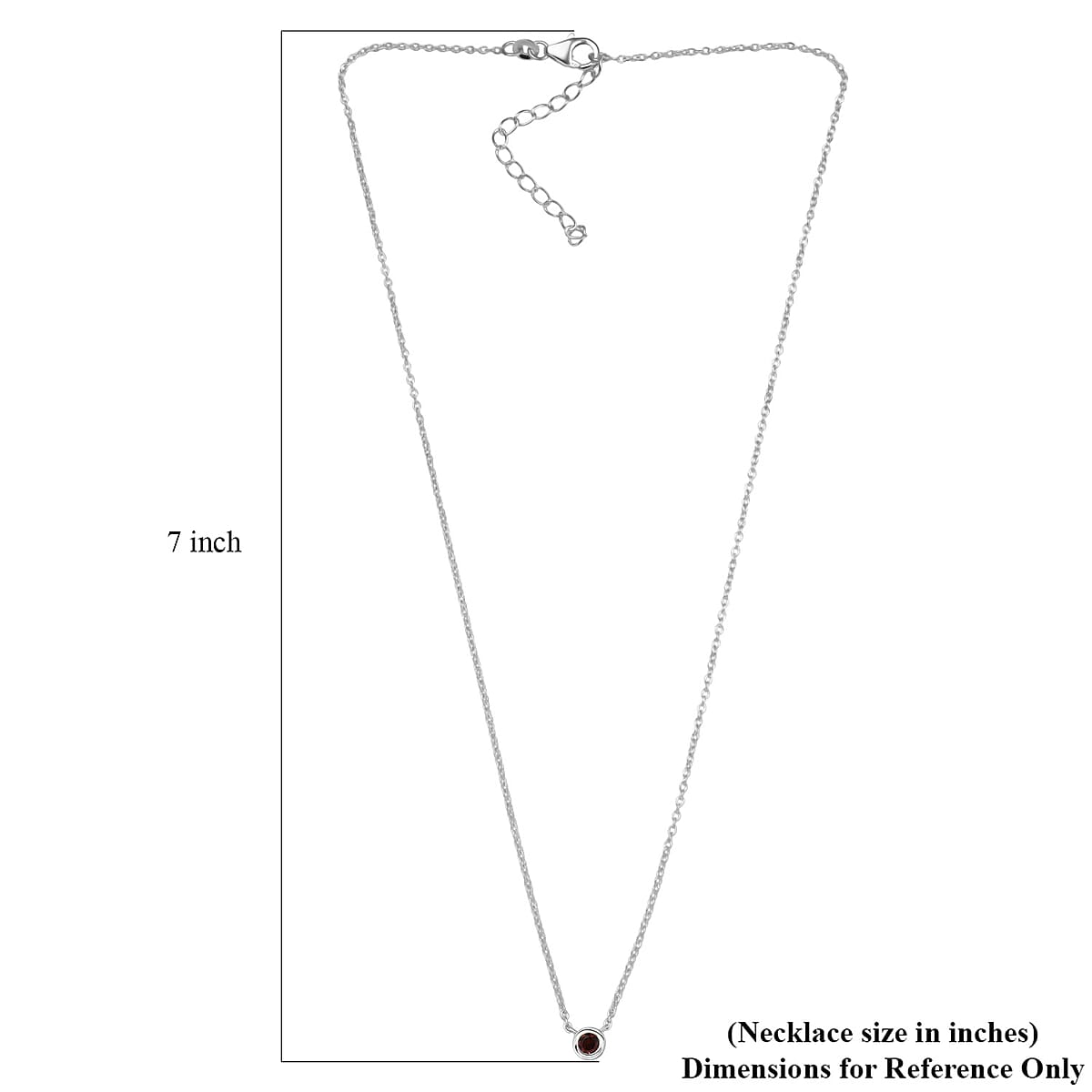 D'Joy Poke Free Mozambique Garnet 0.35 ctw Necklace 18 Inches in Rhodium Over Sterling Silver image number 4