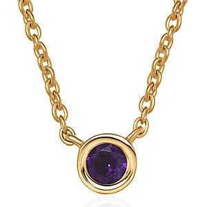D'Joy Poke Free African Amethyst 0.30 ctw Necklace 18 Inches in 18K Vermeil Yellow Gold Over Sterling Silver
