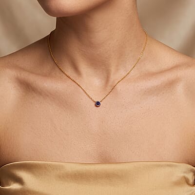 D'Joy Poke Free African Amethyst 0.30 ctw Necklace 18 Inches in 18K Vermeil Yellow Gold Over Sterling Silver