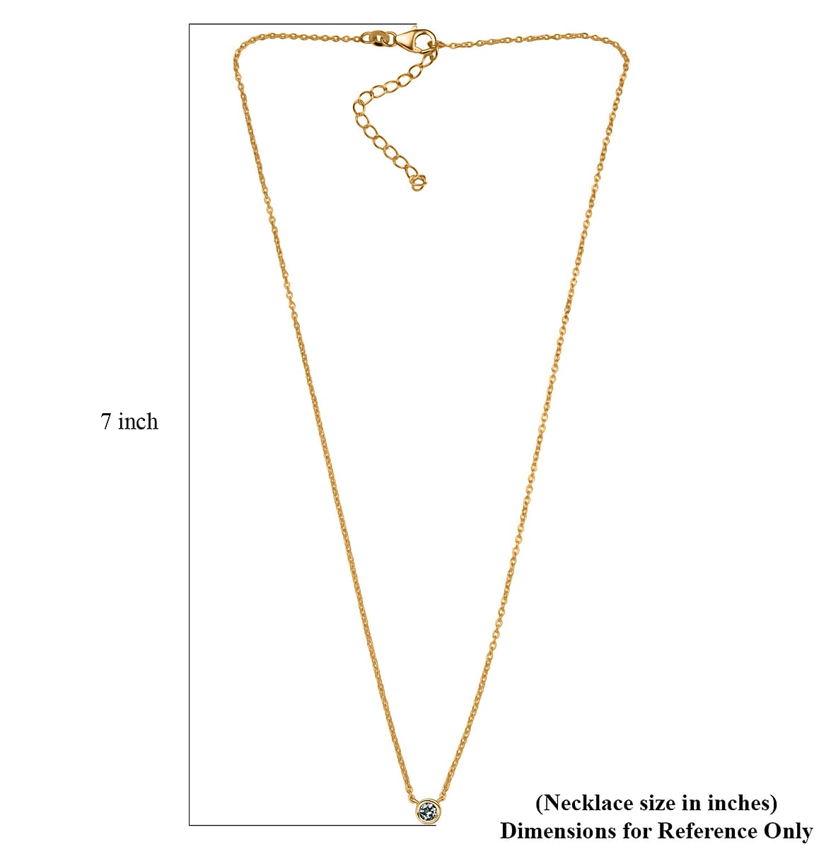 D'Joy Poke Free Aquamarine 0.25 ctw Necklace 18 Inches in 18K Vermeil Yellow Gold Over Sterling Silver image number 5