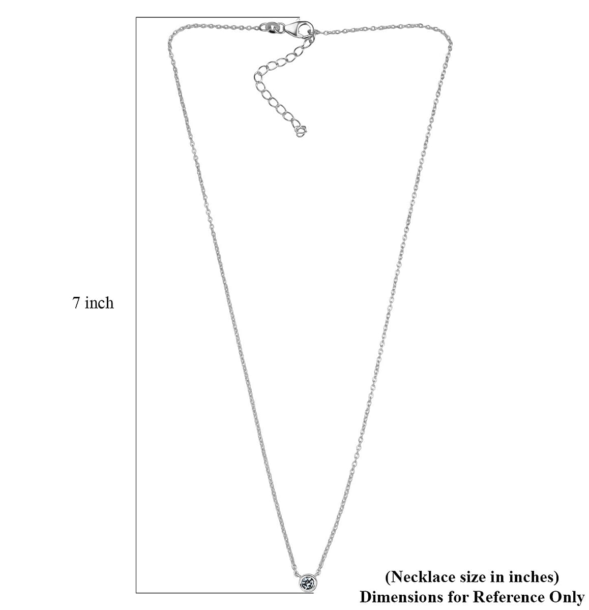 D'Joy Poke Free Aquamarine 0.25 ctw Necklace 18 Inches in Rhodium Over Sterling Silver image number 5