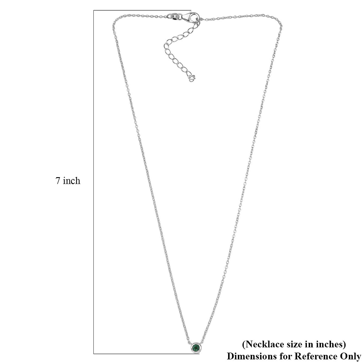 D'Joy Poke Free Kagem Zambian Emerald 0.30 ctw Necklace 18 Inches in Rhodium Over Sterling Silver image number 5