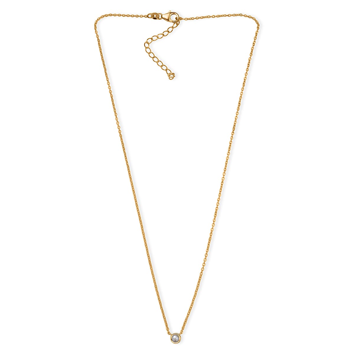 D'Joy Poke Free Freshwater Pearl Necklace 18 Inches in 18K Vermeil Yellow Gold Over Sterling Silver  image number 3