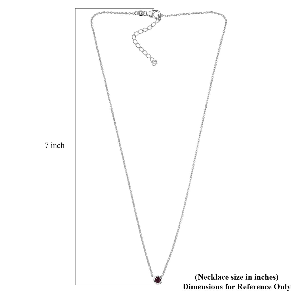 D'Joy Poke Free Niassa Ruby (FF) 0.35 ctw Necklace 18 Inches in Rhodium Over Sterling Silver image number 5