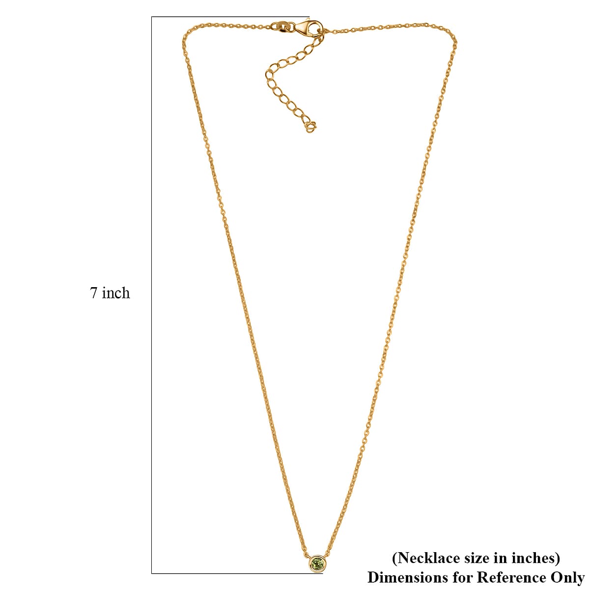 D'Joy Poke Free Hebei Peridot 0.35 ctw Necklace 18 Inches in 18K Vermeil Yellow Gold Over Sterling Silver image number 5