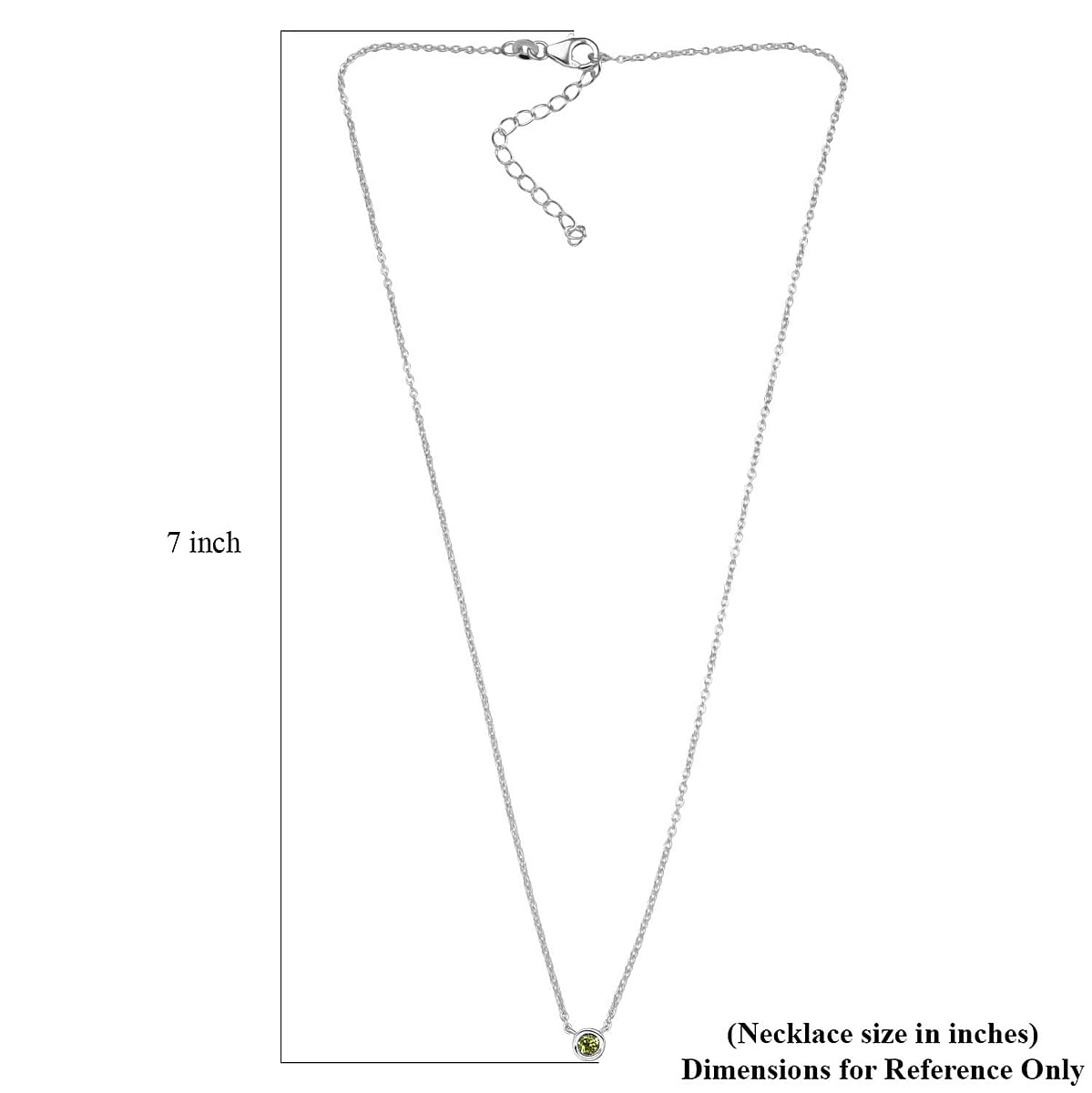 D'Joy Poke Free Hebei Peridot 0.35 ctw Necklace 18 Inches in Rhodium Over Sterling Silver image number 5