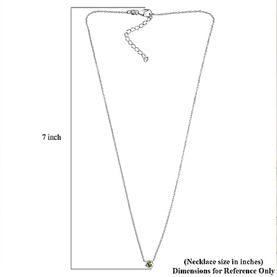 D'Joy Poke Free Hebei Peridot 0.35 ctw Necklace 18 Inches in Rhodium Over Sterling Silver