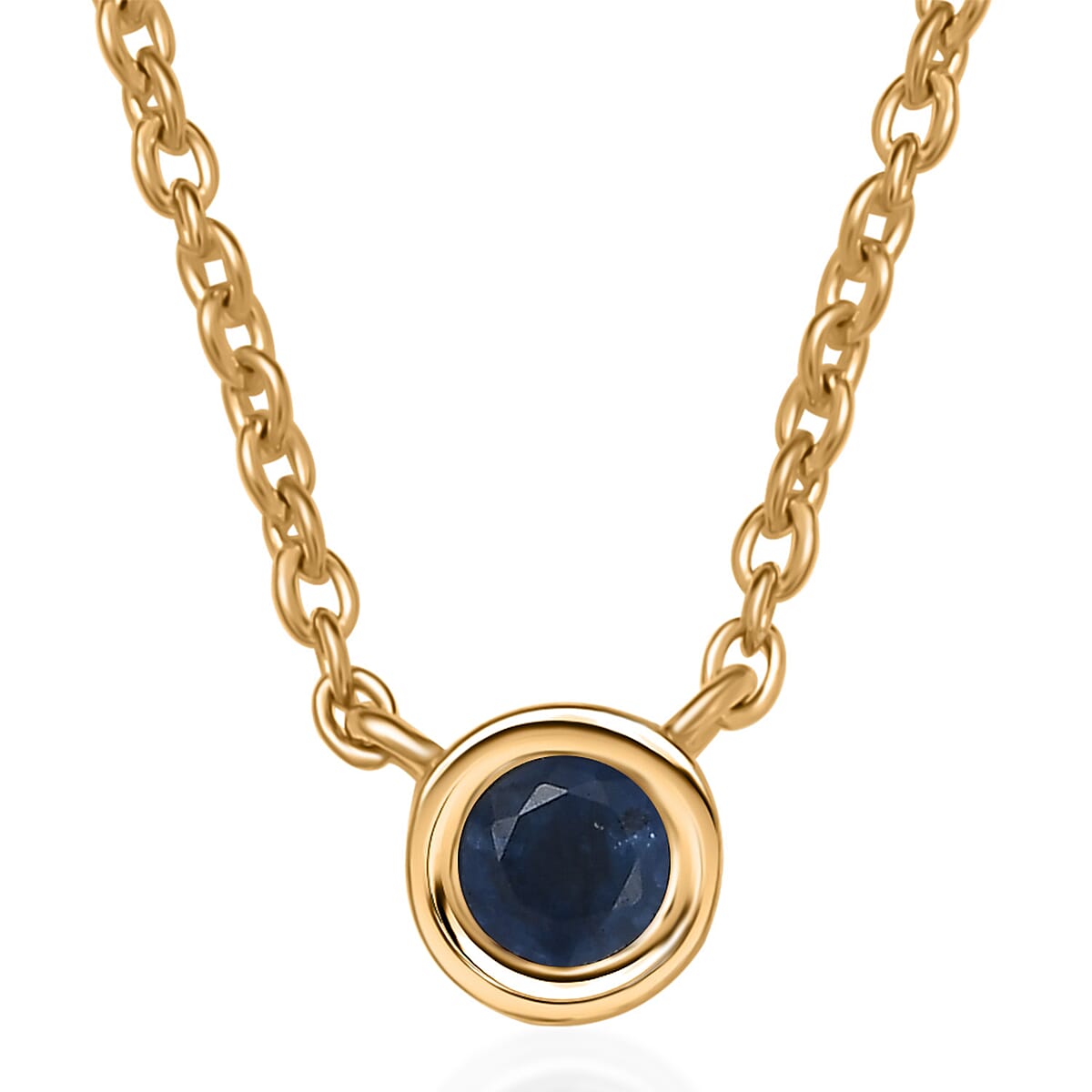 D'Joy Poke Free Ceylon Blue Sapphire 0.35 ctw Necklace 18 Inches in 18K Vermeil Yellow Gold Over Sterling Silver image number 0
