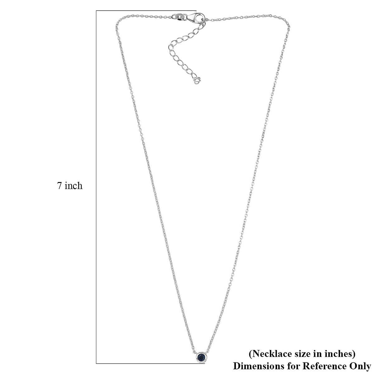 D'Joy Poke Free Ceylon Blue Sapphire 0.35 ctw Necklace 18 Inches in Rhodium Over Sterling Silver image number 5