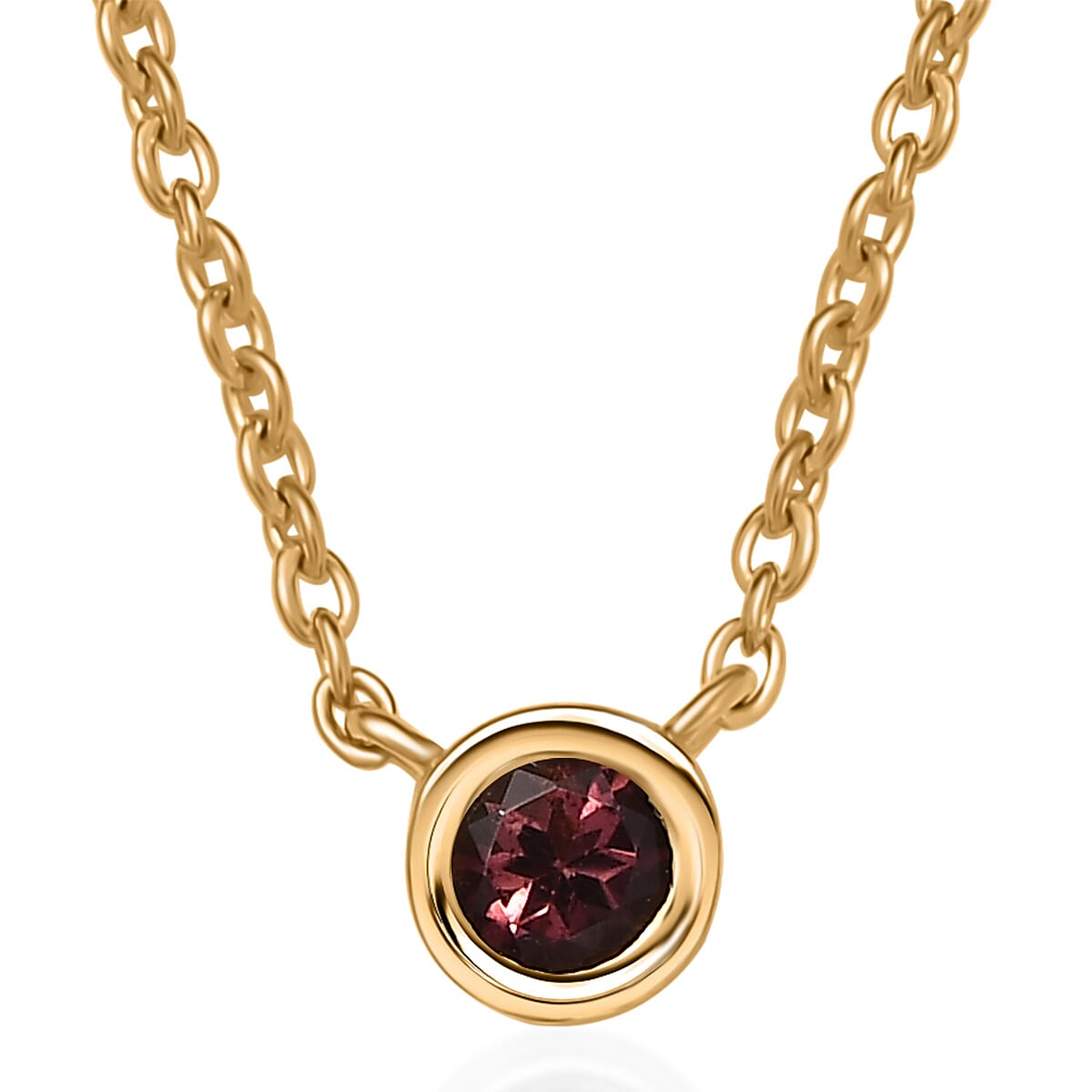 D'Joy Poke Free Morro Redondo Pink Tourmaline 0.35 ctw Necklace 18 Inches in 18K Vermeil Yellow Gold Over Sterling Silver image number 0