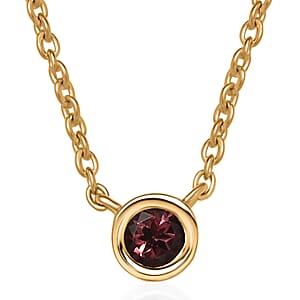 D'Joy Poke Free Morro Redondo Pink Tourmaline 0.35 ctw Necklace 18 Inches in 18K Vermeil Yellow Gold Over Sterling Silver