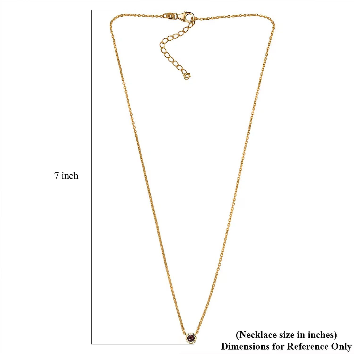 D'Joy Poke Free Morro Redondo Pink Tourmaline 0.35 ctw Necklace 18 Inches in 18K Vermeil Yellow Gold Over Sterling Silver