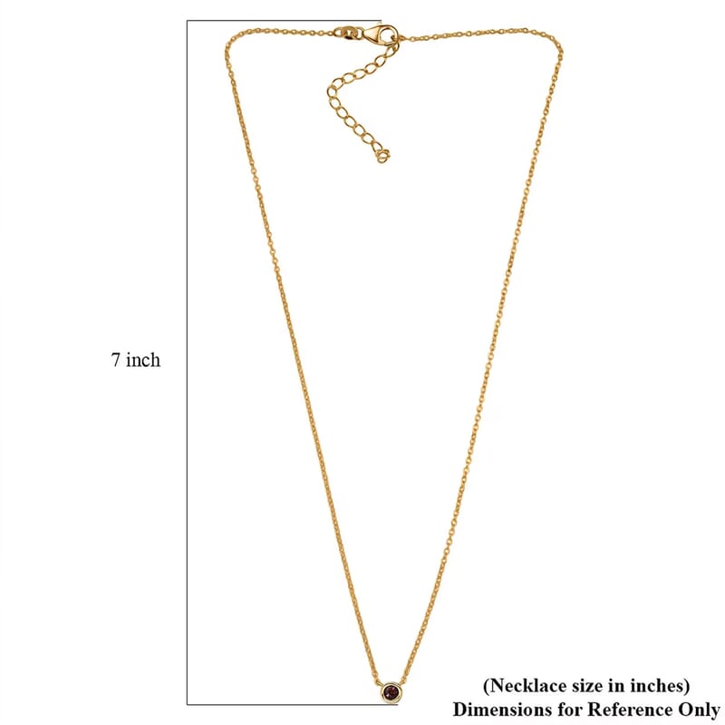 D'Joy Poke Free Morro Redondo Pink Tourmaline 0.35 ctw Necklace 18 Inches in 18K Vermeil Yellow Gold Over Sterling Silver