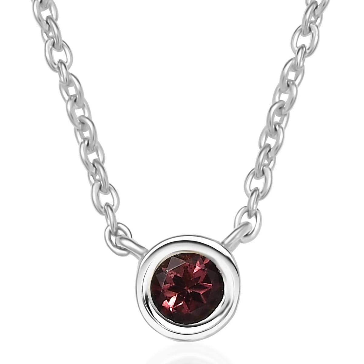 D'Joy Poke Free Morro Redondo Pink Tourmaline 0.35 ctw Necklace 18 Inches in Rhodium Over Sterling Silver image number 0