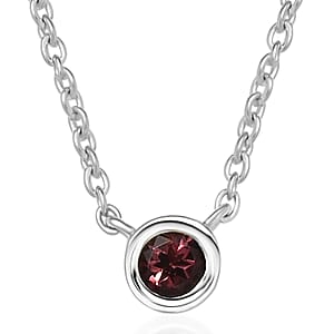 D'Joy Poke Free Morro Redondo Pink Tourmaline 0.35 ctw Necklace 18 Inches in Rhodium Over Sterling Silver